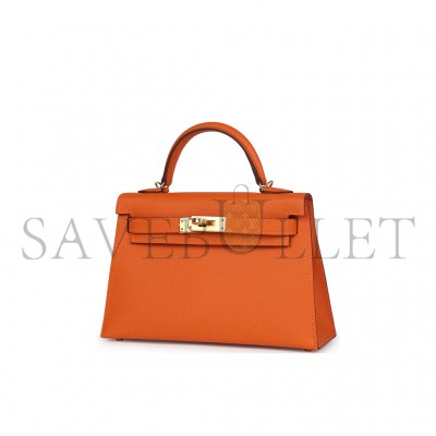 HERMES MASTER MINI KELLY SELLIER 20 ORANGE (22*14*7cm) 